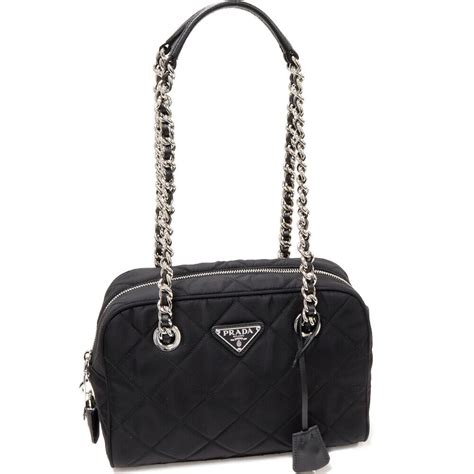 prada 1bb072|Prada Tessuto Impuntu Nylon & Leather Chain Shoulder Bag .